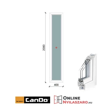 40x208 Cm Fix oldalvilágító Cando műanyag ablak átlátszó 2 rétegű üvegezéssel