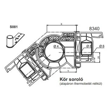 Kör soroló, 76 mm-es Kömmerling ablak ajtó profilhoz