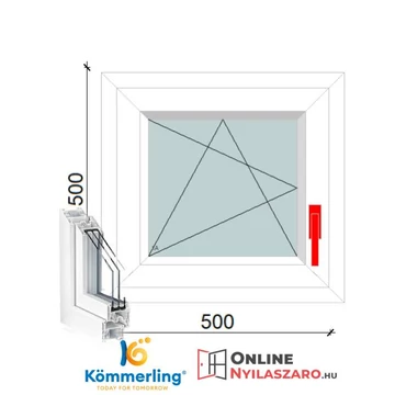 50x50 Cm Bukó-Nyíló műanyag ablak 2 rétegű üveggel
