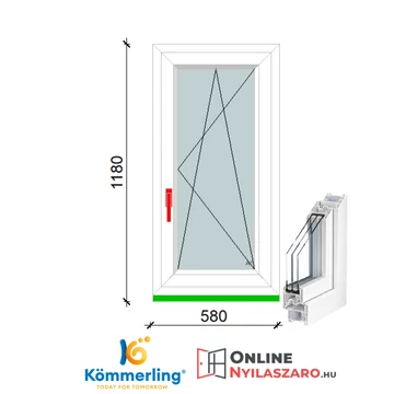 60x120 Cm Bukó-Nyíló műanyag ablak 2 rétegű üveggel