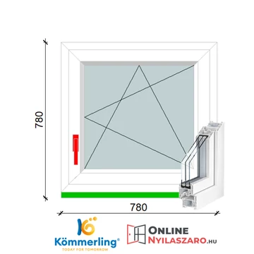 80x80Cm Bukó-Nyíló műanyag ablak 2 rétegű üveggel