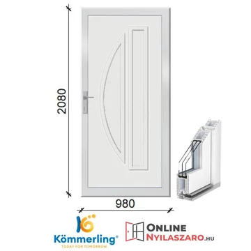 98x208 Cm Chancelor Műanyag Bejárati ajtó Tömör 48mm extra vastag ajtóbetéttel