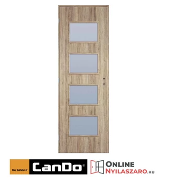 Beltéri ajtó csomós tölgy 90x210cm Merano üveges (ajtólap tokkal)