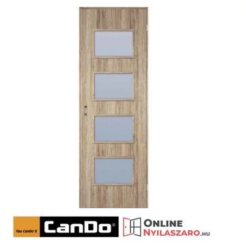 Beltéri ajtó csomós tölgy 90x210cm Merano üveges (ajtólap tokkal)