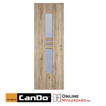 Beltéri ajtó csomós tölgy 90x210cm Nida2 üveges (ajtólap tokkal)