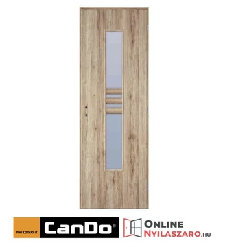 Beltéri ajtó csomós tölgy 90x210cm Nida2 üveges (ajtólap tokkal)