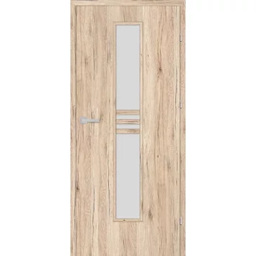 Beltéri ajtó csomós tölgy 90x210cm Nida2 üveges (ajtólap tokkal)