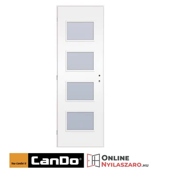 Beltéri ajtó fehér 90x210cm Merano üveges (ajtólap tokkal)