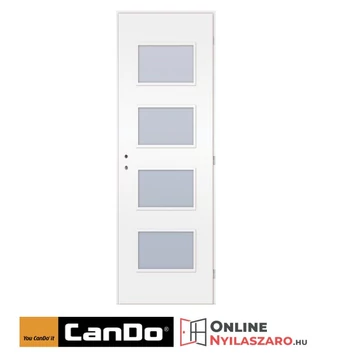 Beltéri ajtó fehér 90x210cm Merano üveges (ajtólap tokkal)