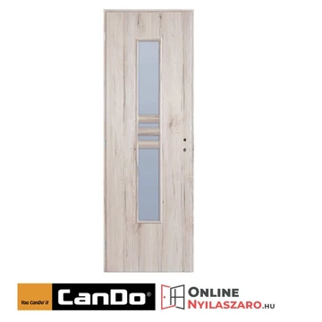 Beltéri ajtó havas tölgy 90x210cm Nida2 üveges (ajtólap tokkal)