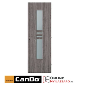 Beltéri ajtó szürke tölgy 90x210cm Nida2 üveges (ajtólap tokkal)
