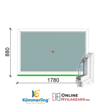 180x90 Cm Fix műanyag ablak 2 rétegű üvegezéssel