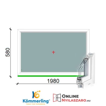 200x60 Cm Fix műanyag ablak 3 rétegű üvegezéssel