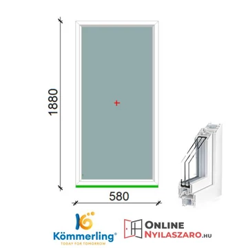 60x190 Cm Fix műanyag ablak 3 rétegű üvegezéssel