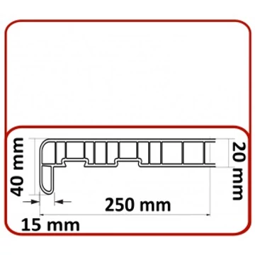 Műanyag párkány kültéri-beltéri használatra 250mm