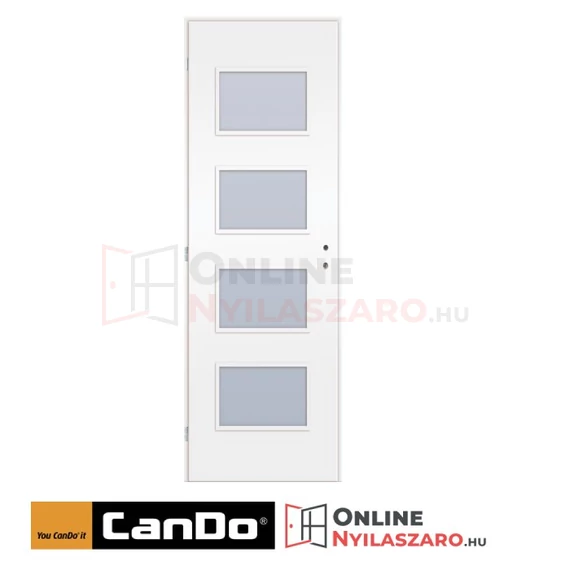 Beltéri ajtó fehér 90x210cm Merano üveges (ajtólap tokkal)
