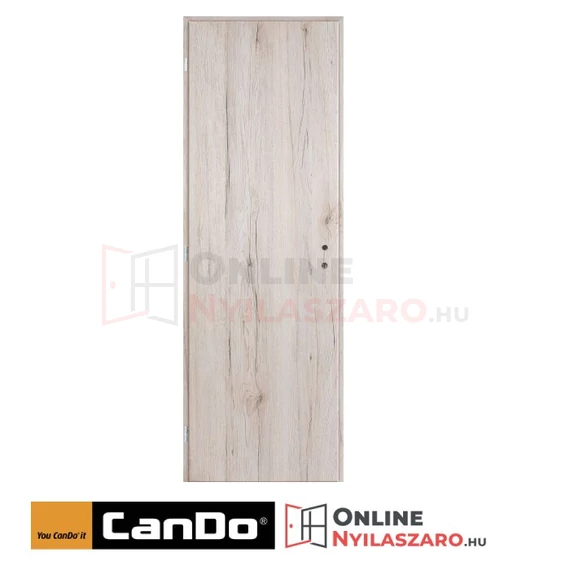 Beltéri ajtó havas tölgy 75x210cm tömör (ajtólap tokkal)