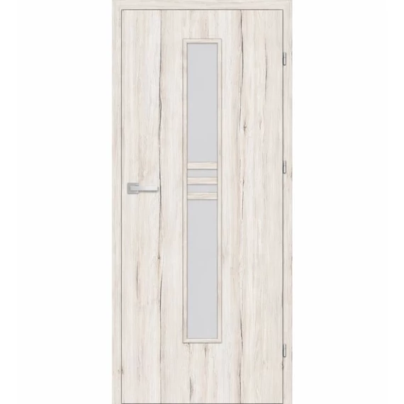 Beltéri ajtó havas tölgy 90x210cm Nida2 üveges (ajtólap tokkal)