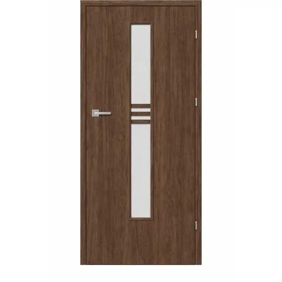 Beltéri ajtó szürke tölgy 90x210cm Nida2 üveges (ajtólap tokkal)