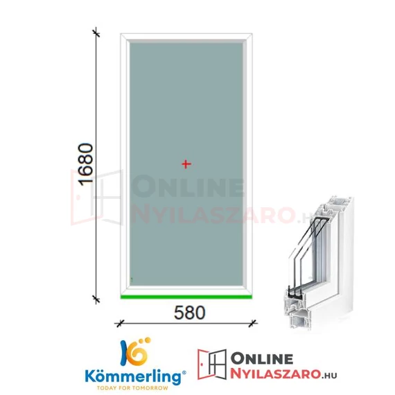 60x170 Cm Fix műanyag ablak 3 rétegű üvegezéssel