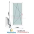 Kép 1/11 - 110x210 Cm Bukó-Nyíló műanyag erkélyajtó 2 rétegű üveggel