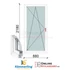 Kép 1/11 - 90x220 Cm Bukó-Nyíló műanyag erkélyajtó 2 rétegű üveggel