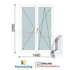 Kép 1/11 - 150x210 Cm Váltószárnyas Bukó-Nyíló+Nyíló műanyag erkélyajtó 2 rétegű üveggel