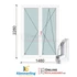 Kép 1/11 - 150x230 Cm Váltószárnyas Bukó-Nyíló+Nyíló műanyag erkélyajtó 2 rétegű üveggel