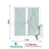 Kép 1/12 - 180x210 Cm Váltószárnyas Bukó-Nyíló+Nyíló műanyag erkélyajtó 2 rétegű üveggel