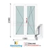 Kép 1/11 - 140x240 Cm Váltószárnyas Átmenőkilincses Bukó-Nyíló+Nyíló műanyag erkélyajtó 2 rétegű üveggel