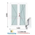 Kép 1/11 - 150x210 Cm Váltószárnyas Átmenőkilincses Bukó-Nyíló+Nyíló műanyag erkélyajtó 2 rétegű üveggel