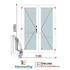 Kép 1/12 - 120x210 Cm Váltószárnyas Átmenőkilincses Kifelé Nyíló+Nyíló műanyag erkélyajtó 2 rétegű üveggel