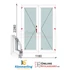 Kép 1/12 - 120x230 Cm Váltószárnyas Átmenőkilincses Kifelé Nyíló+Nyíló műanyag erkélyajtó 3 rétegű üveggel