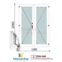 Kép 1/12 - 130x210 Cm Váltószárnyas Átmenőkilincses Kifelé Nyíló+Nyíló műanyag erkélyajtó 2 rétegű üveggel