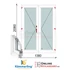 Kép 1/12 - 140x210 Cm Váltószárnyas Átmenőkilincses Kifelé Nyíló+Nyíló műanyag erkélyajtó 3 rétegű üveggel