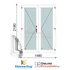 Kép 1/12 - 150x220 Cm Váltószárnyas Átmenőkilincses Kifelé Nyíló+Nyíló műanyag erkélyajtó 2 rétegű üveggel