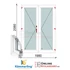 Kép 1/11 - 200x210 Cm Váltószárnyas Átmenőkilincses Kifelé Nyíló+Nyíló műanyag erkélyajtó 2 rétegű üveggel