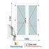 Kép 1/12 - 200x220 Cm Váltószárnyas Átmenőkilincses Kifelé Nyíló+Nyíló műanyag erkélyajtó 2 rétegű üveggel