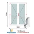 Kép 1/11 - 140x230 Cm Váltószárnyas Átmenőkilincses Kifelé Nyíló+Nyíló műanyag erkélyajtó 2 rétegű üveggel