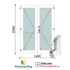 Kép 1/11 - 150x210 Cm Váltószárnyas Átmenőkilincses Kifelé Nyíló+Nyíló műanyag erkélyajtó 2 rétegű üveggel
