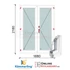 Kép 1/11 - 170x220 Cm Váltószárnyas Átmenőkilincses Kifelé Nyíló+Nyíló műanyag erkélyajtó 3 rétegű üveggel
