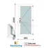 Kép 1/11 - 100x210 Cm Átmenőkilincses Kifelé Nyíló műanyag erkélyajtó 2 rétegű üveggel