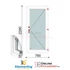 Kép 1/11 - 80x230 Cm Átmenőkilincses Kifelé Nyíló műanyag erkélyajtó 3 rétegű üveggel