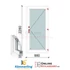 Kép 1/11 - 90x230 Cm Átmenőkilincses Kifelé Nyíló műanyag erkélyajtó 3 rétegű üveggel