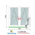Kép 1/11 - 140x140 Cm Tokosztott Bukó-Nyíló műanyag ablak 3 rétegű üveggel