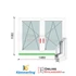 Kép 1/11 - 150x120 Cm Tokosztott Bukó-Nyíló műanyag ablak 2 rétegű üveggel