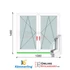 Kép 1/11 - 160x150 Cm Tokosztott Bukó-Nyíló műanyag ablak 2 rétegű üveggel
