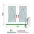 Kép 1/11 - 120x200 Cm Tokosztott Bukó-Nyíló műanyag ablak 2 rétegű üveggel