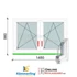Kép 1/11 - 150x100 Cm Tokosztott Bukó-Nyíló műanyag ablak 2 rétegű üveggel