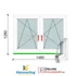 Kép 1/11 - 150x130 Cm Tokosztott Bukó-Nyíló műanyag ablak 2 rétegű üveggel